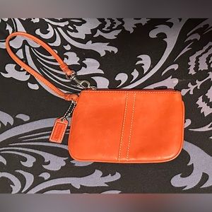 Orange Coach Wristlet LISTING FOR STUFF THE BAG SHOW 12/2